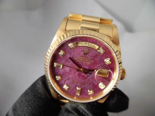 ロレックス デイデイト Ref-18238 Rubellite 10P Dial Ser-T（RD-65／1996年)の詳細写真7枚目