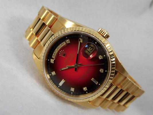 ロレックス デイデイト Ref-18238 Red Gradation 10P Dial Ser-A（RD-72／1993年)の詳細写真1枚目