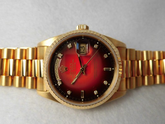 ロレックス デイデイト Ref-18238 Red Gradation 10P Dial Ser-A（RD-72／1993年)の詳細写真3枚目