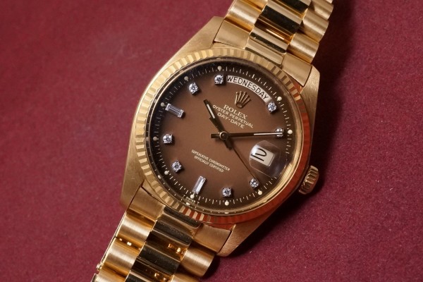 ロレックス デイデイト Ref-1803/8 Brown Gradation 10 Point Diamond Dial（RO-253／1976年)の詳細写真3枚目