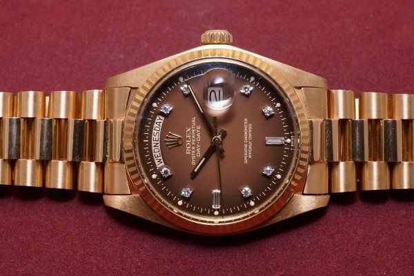 ロレックス デイデイト Ref-1803/8 Brown Gradation 10 Point Diamond Dial（RO-253／1976年)の詳細写真4枚目