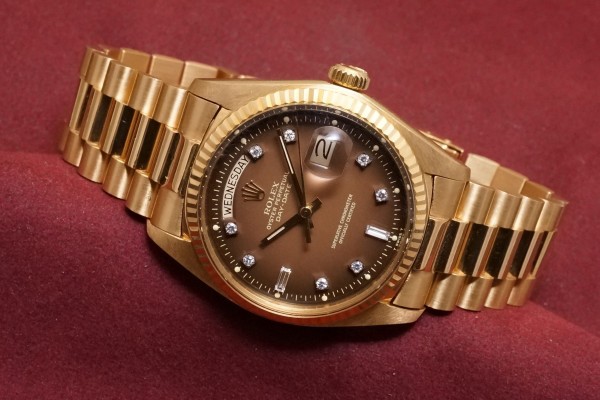 ロレックス デイデイト Ref-1803/8 Brown Gradation 10 Point Diamond Dial（RO-253／1976年)の詳細写真1枚目