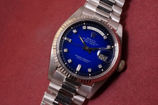 ロレックス デイデイト Ref-1803/9 Blue Gradation 10 Point Diamond Dial（RO-261／1973年)の詳細写真3枚目