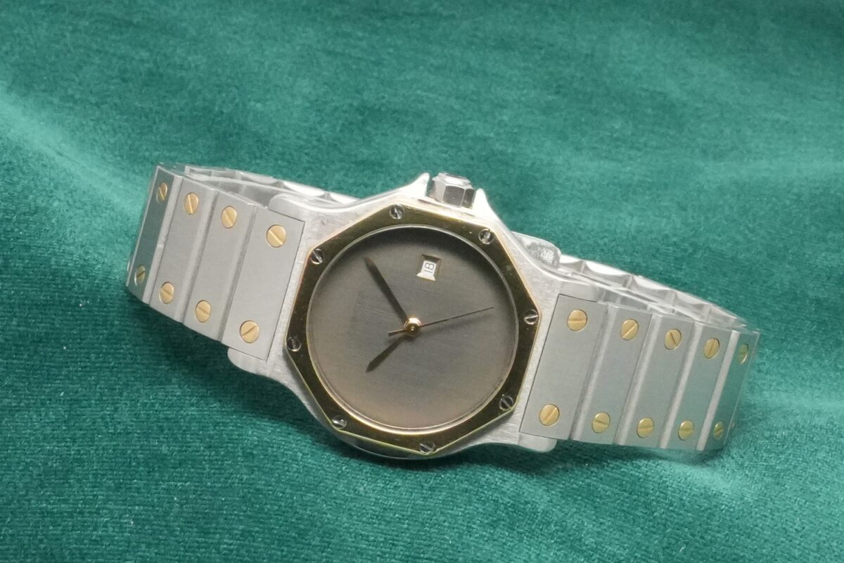 カルティエ LM SANTOS OCTAGON YG/SS Ref.2966 GHOST DIAL(05/1980s)