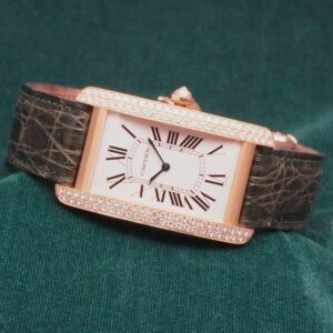 カルティエ TANK AMERICAN LM 1735 18KYG DIAMOND SETTING GUARANTEE & BOX