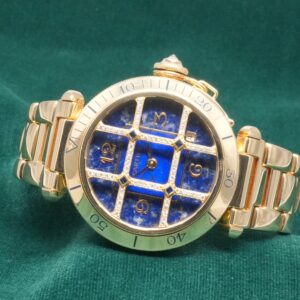 カルティエ PASHA LAPIS LAZULI DIAL DIAMOND GRID 1023