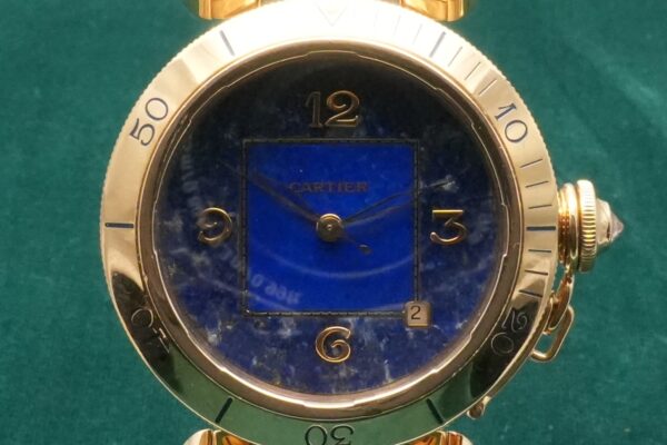 カルティエ PASHA LAPIS LAZULI DIAL DIAMOND GRID 1023（08／1990s)の詳細写真7枚目
