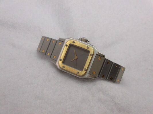 レディース  カルティエ  SANTOS CARREE 9641 GHOST DIAL SS/YG（ML-03／1980ｓ)の詳細写真1枚目