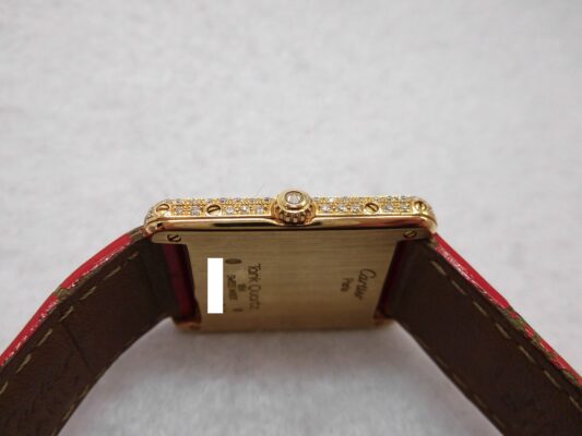 Boys カルティエ TANK LM Pave Dial 18KYG（MB-01／1980ｓ)の詳細写真4枚目