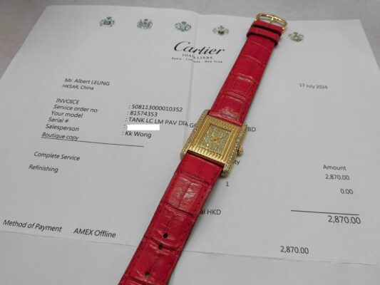Boys カルティエ TANK LM Pave Dial 18KYG（MB-01／1980ｓ)の詳細写真10枚目