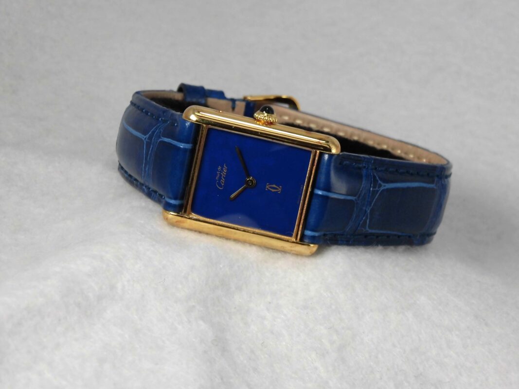 Boys カルティエ MUST TANK Vermeil Lapiscolar Dial LM(ML-23/1980s)