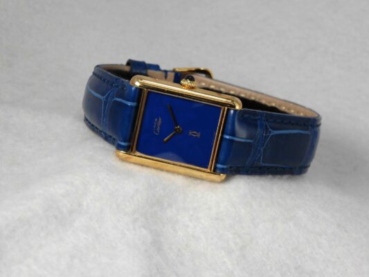 Boys カルティエ MUST TANK Vermeil Lapiscolar Dial LM（ML-23／1980ｓ)の詳細写真1枚目