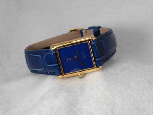 Boys カルティエ MUST TANK Vermeil Lapiscolar Dial LM（ML-23／1980ｓ)の詳細写真2枚目