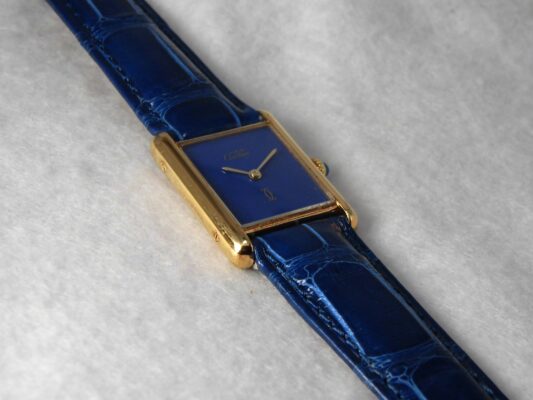 Boys カルティエ MUST TANK Vermeil Lapiscolar Dial LM（ML-23／1980ｓ)の詳細写真5枚目