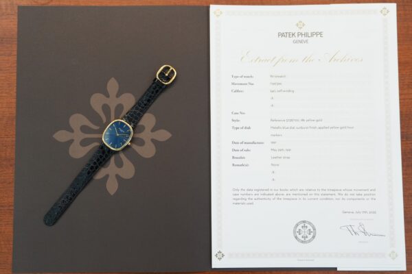 パテック・フィリップ GOLDEN ELLIPSE BLUE DIAL JUMBO 3738/100（32／1991年)の詳細写真9枚目
