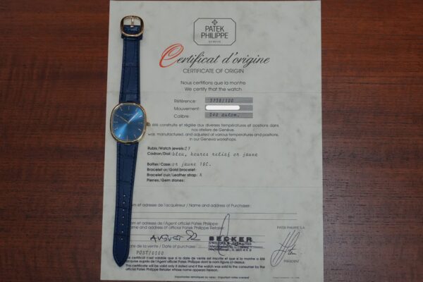 パテック・フィリップ GOLDEN ELLIPSE BLUE DIAL JUMBO 3738/100（43／1992年)の詳細写真8枚目