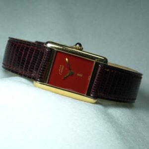 レディース カルティエ must tank Vermeil Garnet Dial SM