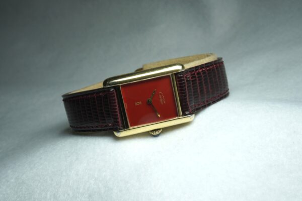 レディース カルティエ must tank Vermeil Garnet Dial SM（ML-31／1980ｓ)の詳細写真2枚目