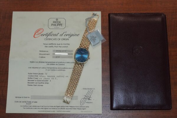 パテック・フィリップ GOLDEN ELLIPSE BLUE DIAL 3978/17（47／1990s)の詳細写真9枚目