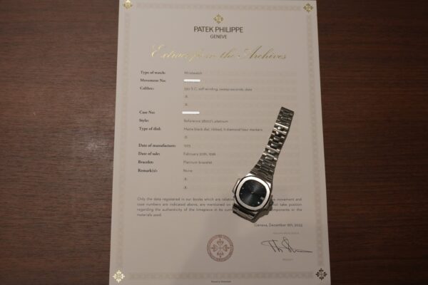 パテック・フィリップ NAUTILUS 3800/1‐001 PLATINUM（48／1995年)の詳細写真8枚目