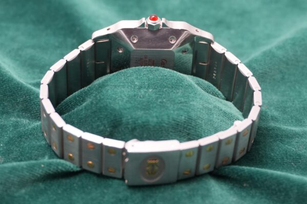 カルティエ SANTOS CARREE LM SS/YG 2961 GARNET DIAL（31／1980s)の詳細写真4枚目