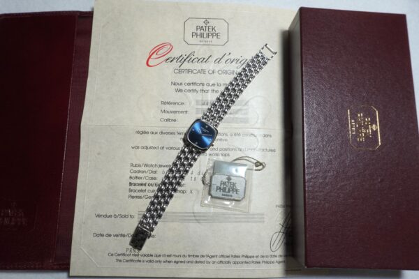 レディース パテック・フィリップ  BLUE DIAL 18KWG 4459（ML-30／1990ｓ)の詳細写真10枚目