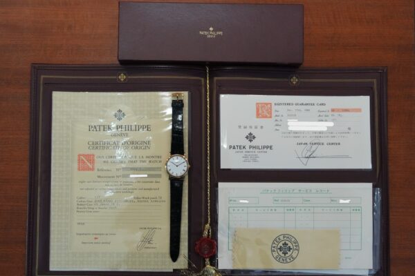 パテック・フィリップ カラトラバ YG WHITE ROMAN DIAL 3520/D（58／1988年)の詳細写真10枚目