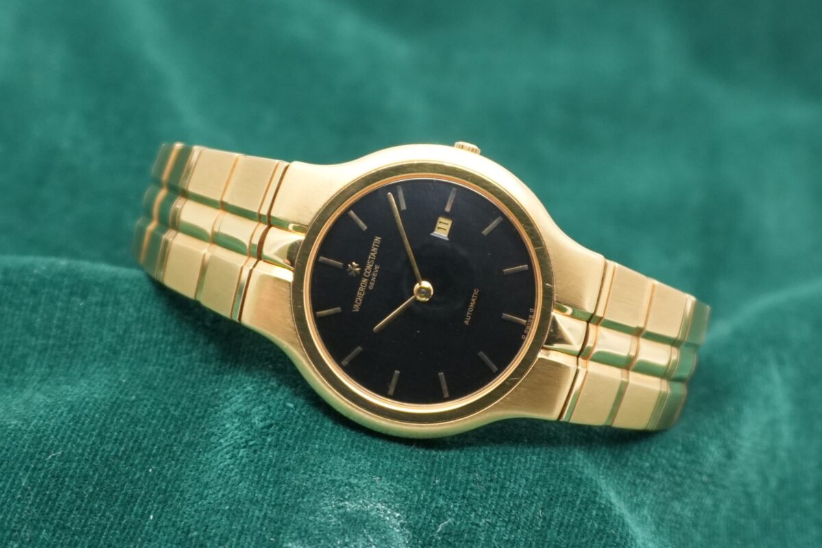 VACHERON CONSTANTIN PHIDIAS YELLOW GOLD BLACKDIAL 48010（10／1990s)