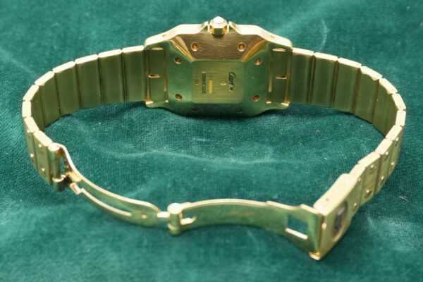 カルティエ SANTOS CARRÉE LM 18K YELLOW GOLD 2960 PARIS DIAL DIAMOND INDEX（39／1980s)の詳細写真6枚目