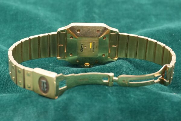 カルティエ SANTOS CARRÉE LM 18K YELLOW GOLD 2960 PARIS DIAL DIAMOND INDEX（39／1980s)の詳細写真7枚目