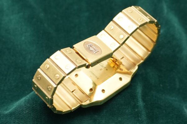 カルティエ SANTOS CARRÉE LM 18K YELLOW GOLD 2960 PARIS DIAL DIAMOND INDEX（39／1980s)の詳細写真8枚目