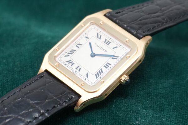 カルティエ SANTOS‑DUMONT EXTRA‑PLAT 18KYG GUILLOCHÉ DIAL 82105 WITH ORIGINAL BOX & GUARANTEE（43／1994年)の詳細写真3枚目