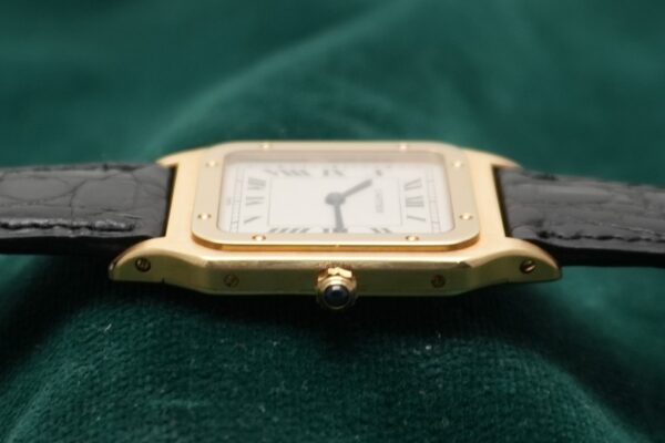 カルティエ SANTOS‑DUMONT EXTRA‑PLAT 18KYG GUILLOCHÉ DIAL 82105 WITH ORIGINAL BOX & GUARANTEE（43／1994年)の詳細写真4枚目