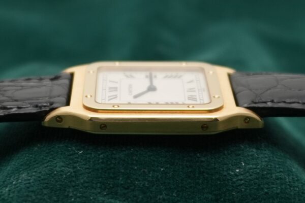 カルティエ SANTOS‑DUMONT EXTRA‑PLAT 18KYG GUILLOCHÉ DIAL 82105 WITH ORIGINAL BOX & GUARANTEE（43／1994年)の詳細写真5枚目