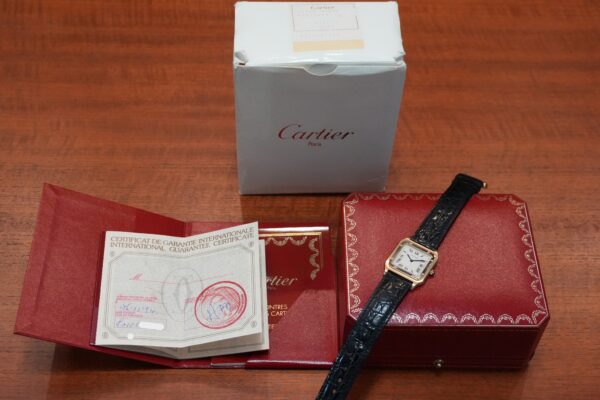 カルティエ SANTOS‑DUMONT EXTRA‑PLAT 18KYG GUILLOCHÉ DIAL 82105 WITH ORIGINAL BOX & GUARANTEE（43／1994年)の詳細写真9枚目