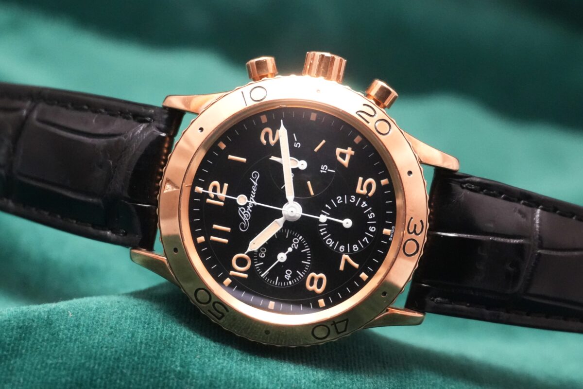 BREGUET TYPE XX AERONAVALE 3800BA 18KYG BLACK DIAL LIMITED EDITION（10-23／1995年)